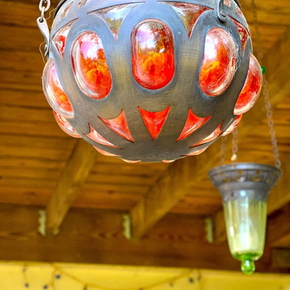 ONE RED Moroccan Bronzed Riad Lantern - Picture 2 of 4
